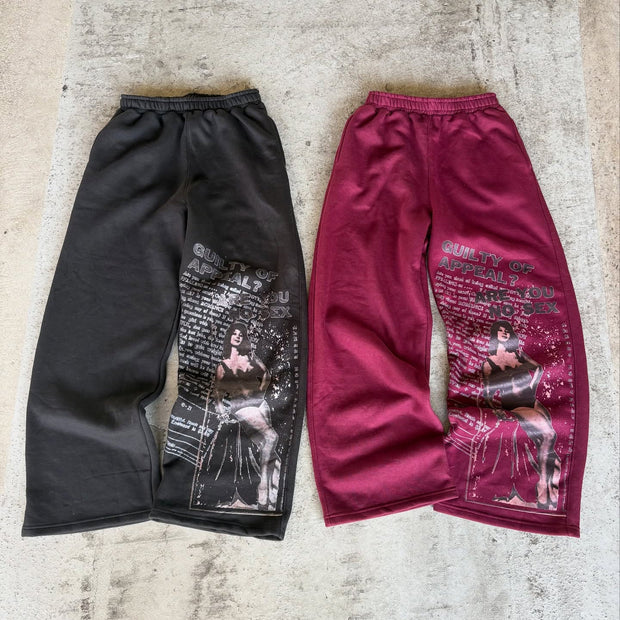 Fashionable Anime Printed Wide Leg Pants