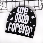 We letter single knit hat