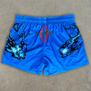 Retro fighting anime print casual shorts