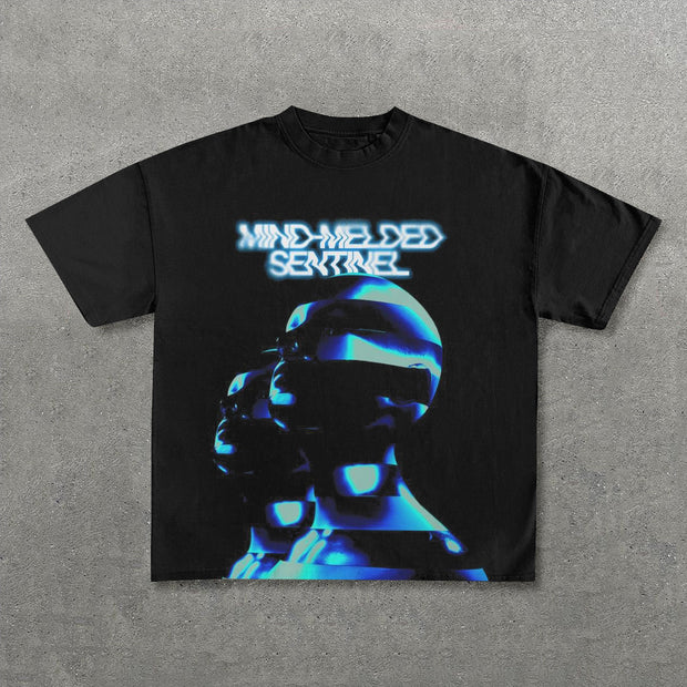 Mind Me Ded Sentinel Print Short Sleeve T-Shirt