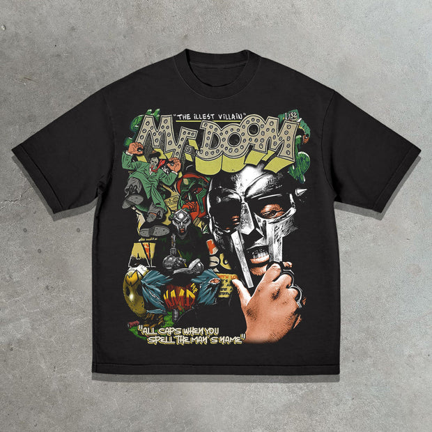 Masked Singer Casual Street Festival Print T-Shirt