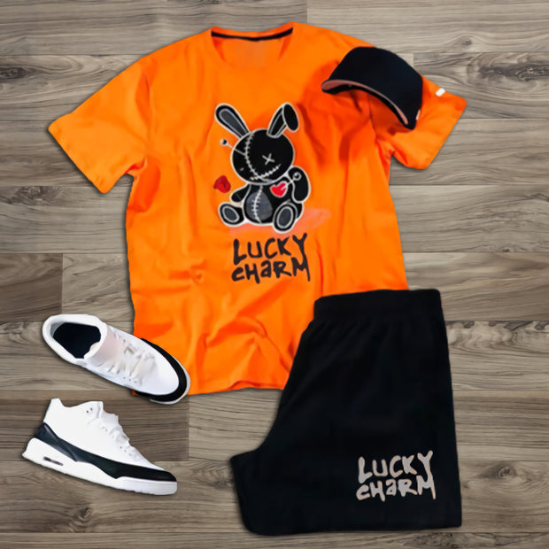 Bear Print Short Sleeve Two Piece