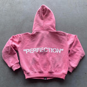 "Perfect" Print Long Sleeve Zipper Hoodies