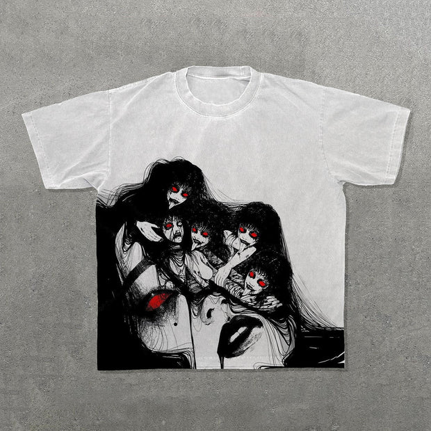 Scary Print Short Sleeve T-Shirt