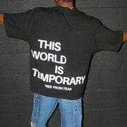 This World Is Temporary Print Short Sleeve T-Shirt