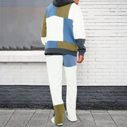 Contrast color casual fashion retro street trousers suit