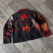 Vintage Lapel Tapestry Zip Jacket