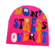 Personalized all-match letter jacquard knitted hat