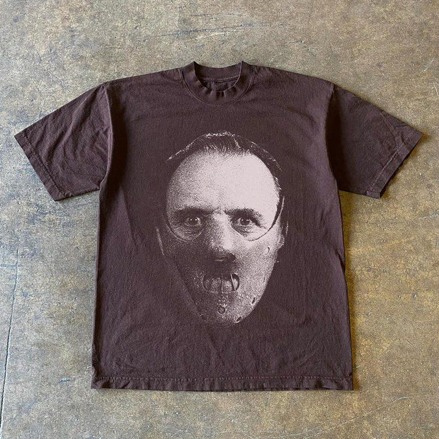 Hannibal Lecter Print Short Sleeve T-Shirt