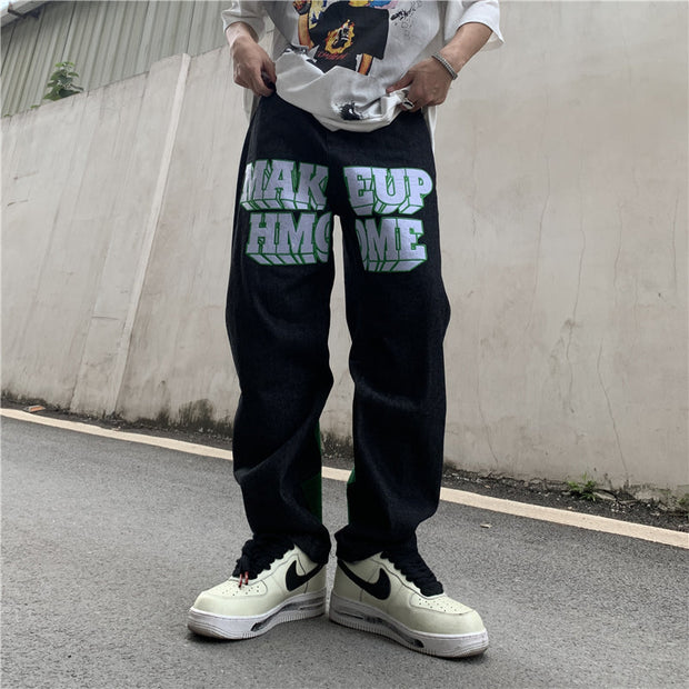 Hip hop street style rock fashion denim trousers