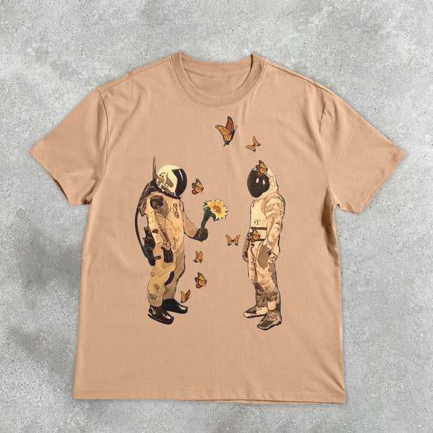 Confession Astronaut Butterfly Casual Short Sleeve T-Shirt