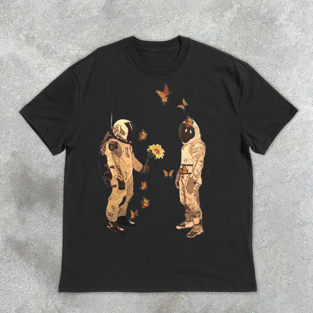 Confession Astronaut Butterfly Casual Short Sleeve T-Shirt