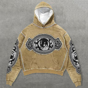 Eyes Faux Decal Print Long Sleeve Hoodies