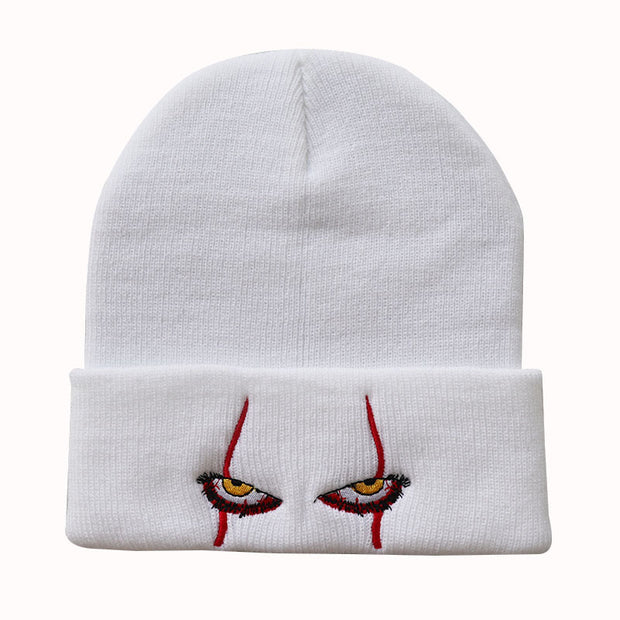 Pennywise scary eyes horror clown eyes knitted warm hip-hop hat