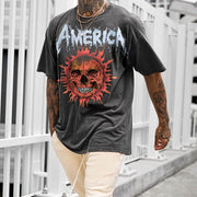 Vintage Street Graphic Print Short Sleeve T-Shirt