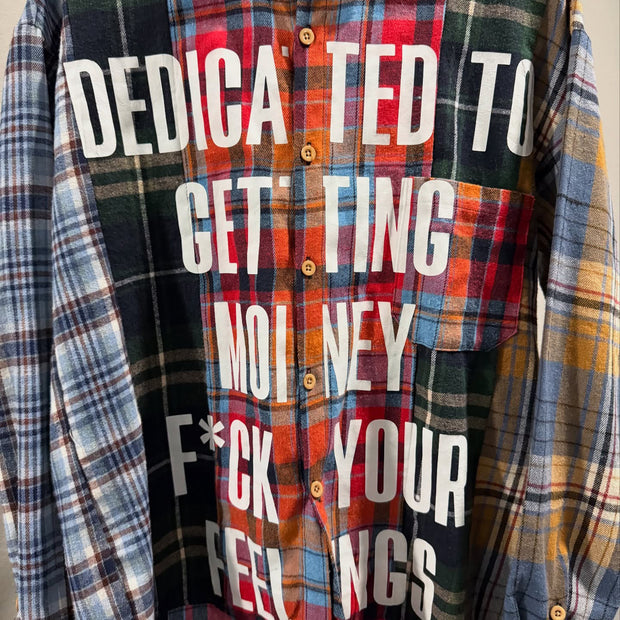 Colorful Plaid Vintage Stitching College Flannel Shirt