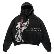 Vintage Angel Oversized Print Hoodie