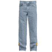 Casual street style smiley print straight-leg jeans