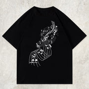 musical note print short-sleeved T-shirt