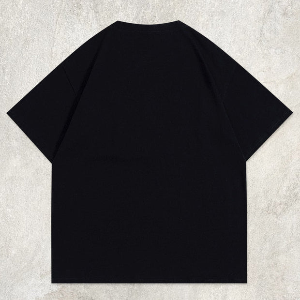 musical note print short-sleeved T-shirt