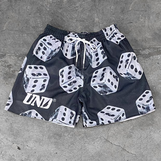 Lucky Dice Casual Street Mesh Shorts