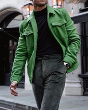 Street shooting casual solid color lapel jacket