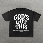 God's Got This Letter Print Short Sleeve T-Shirt