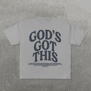 God's Got This Letter Print Short Sleeve T-Shirt