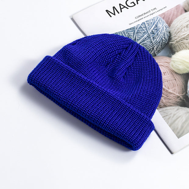 Melon leather hat men's warm short cold hat woolen hat