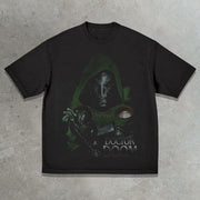 Mask casual street retro print T-shirt