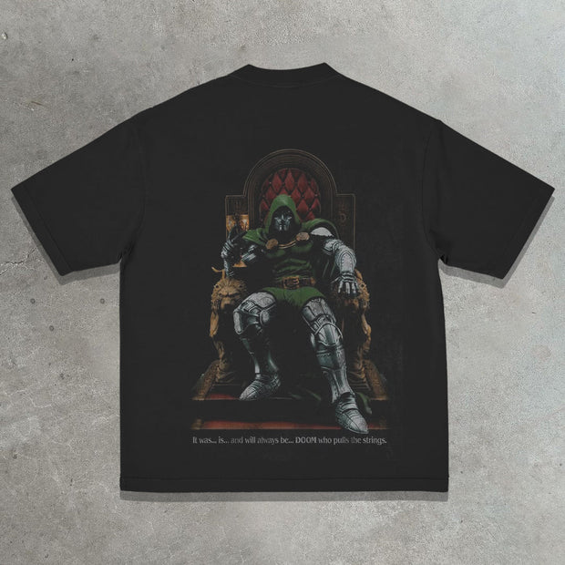 Mask casual street retro print T-shirt