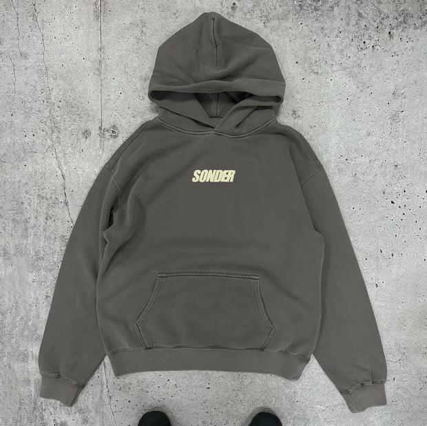Casual Sonder Print Long Sleeve Hoodies