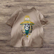 Retro fashion print short-sleeved T-shirt