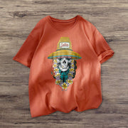 Retro fashion print short-sleeved T-shirt