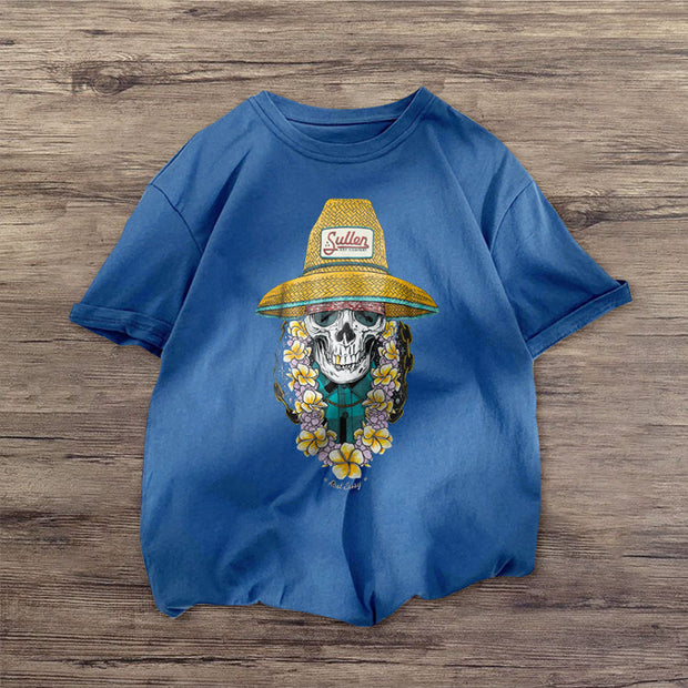 Retro fashion print short-sleeved T-shirt