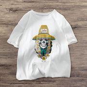 Retro fashion print short-sleeved T-shirt