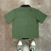 Casual personality retro contrast color shirt