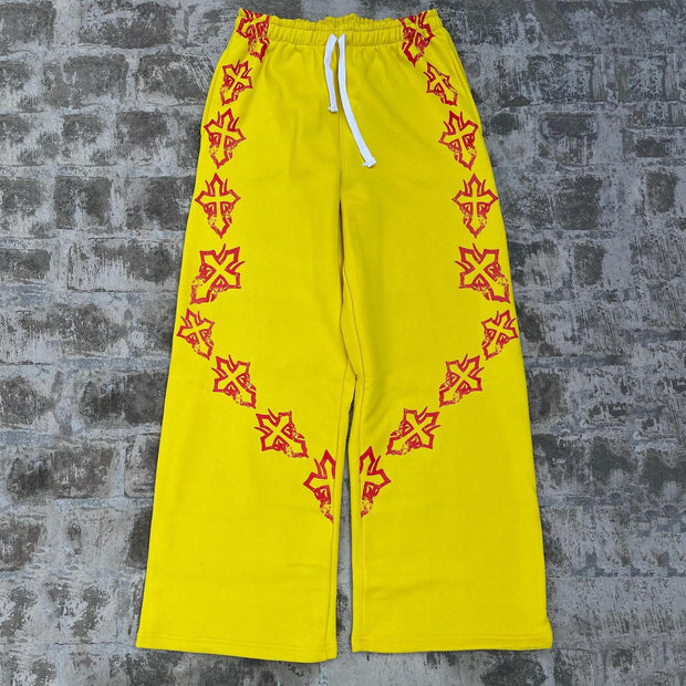 Cross casual street retro wide-leg sweat pants