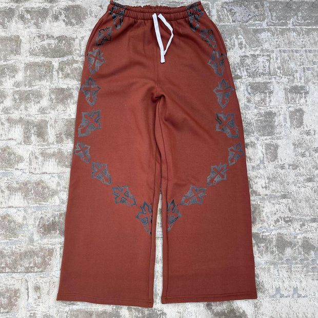 Cross casual street retro wide-leg sweat pants