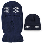 Eyes three-hole couple knit hat