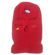 Knitted hat thick three-eye hat