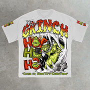 Christmas Monster Casual Street Print Cotton T-Shirt