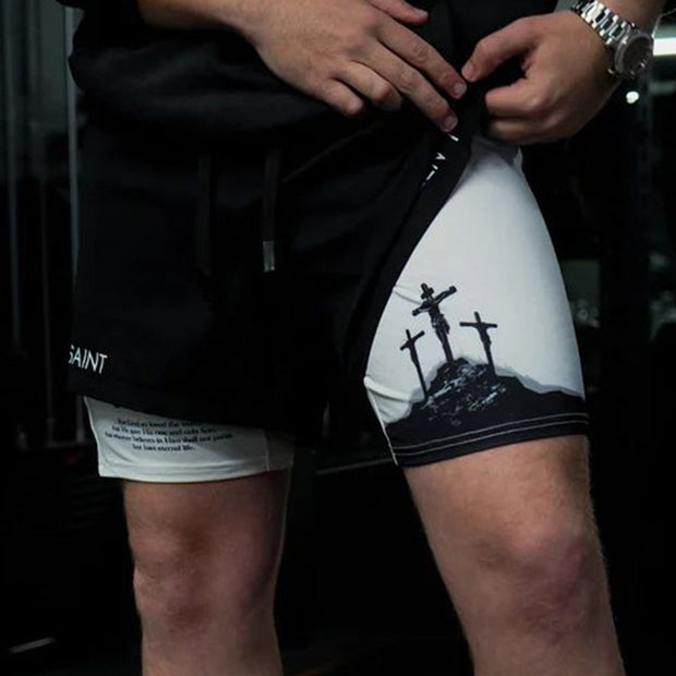 John 3:16 Print Double Layer Shorts