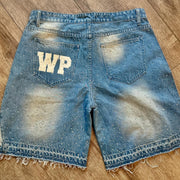 Diamond casual street stitching short denim