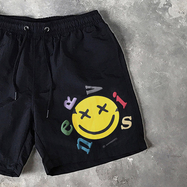 Smiley Print 5 Inseam Shorts
