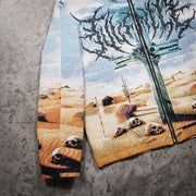 Desert Doom Casual Street Retro Gradient Zipper Tapestry Jacket