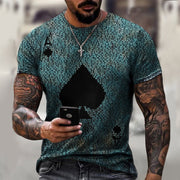 Playing card printing men's T-shirt top