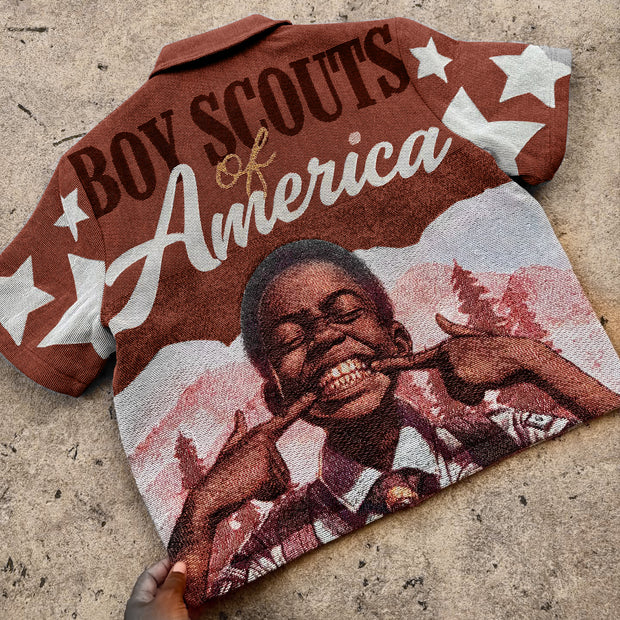 Boy Scouts of America Overlay Tapestry Shirt Jacket