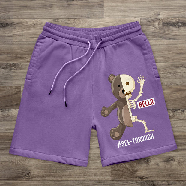 Bear Pattern Casual Street Shorts