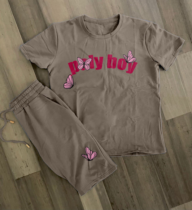 Trendy Retro Street Short Sleeve Shorts Suit